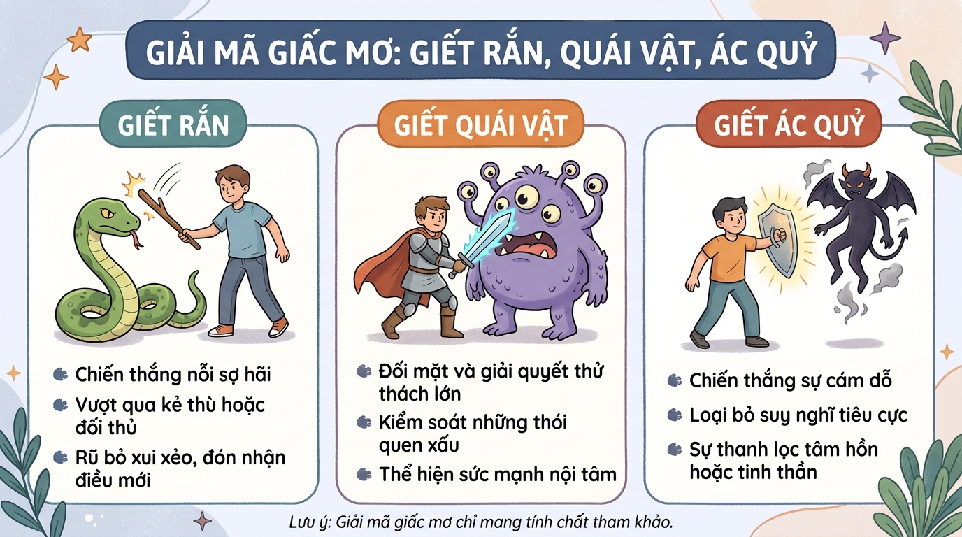 Ý nghĩa giấc mơ người thấy giết rắn, giết quái vật ma quỷ