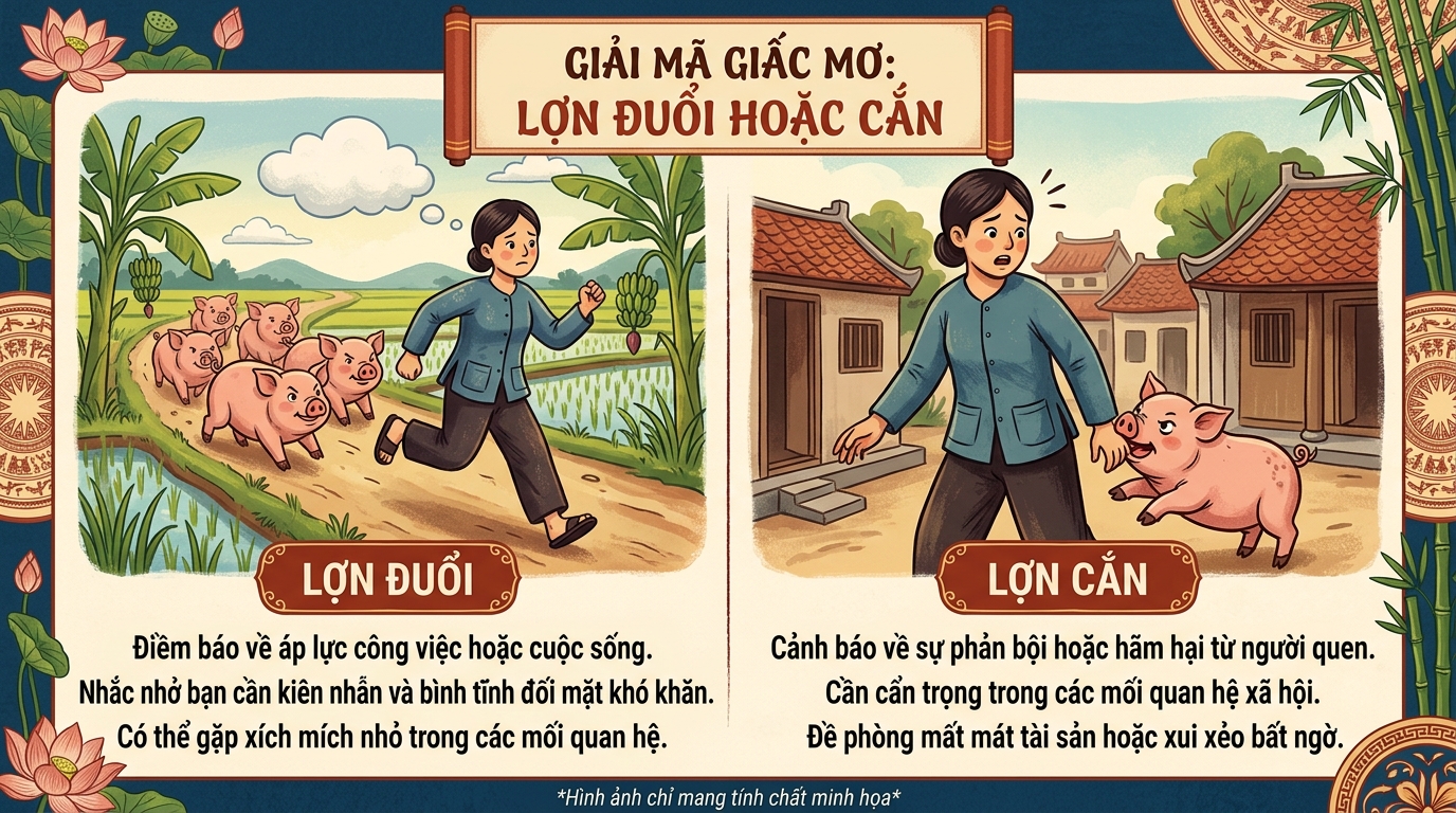 Giải mã điềm báo mơ thấy heo cắn, heo rượt đuổi