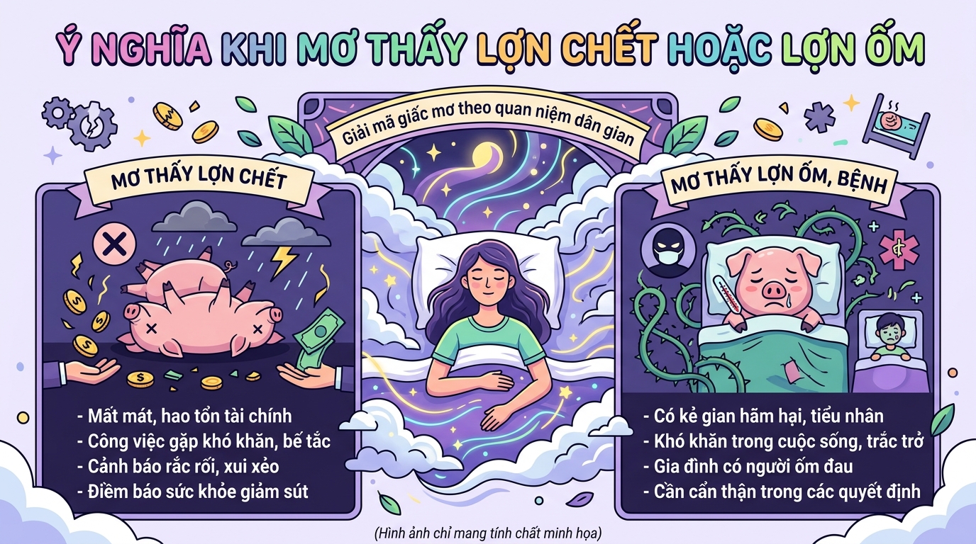 Ngủ mơ thấy heo chết, heo bệnh là điềm báo gì