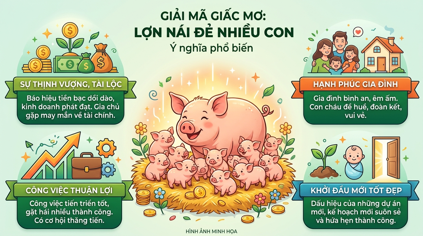 Giải mã điềm báo mơ thấy heo nái đẻ, heo đẻ nhiều con
