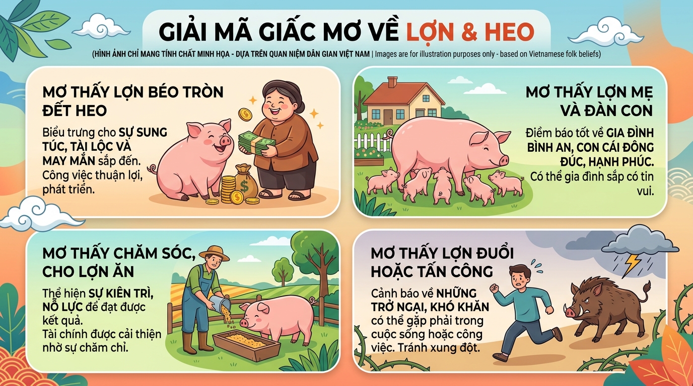 Giải mã giấc mơ thấy heo lợn toàn tập là điềm báo gì