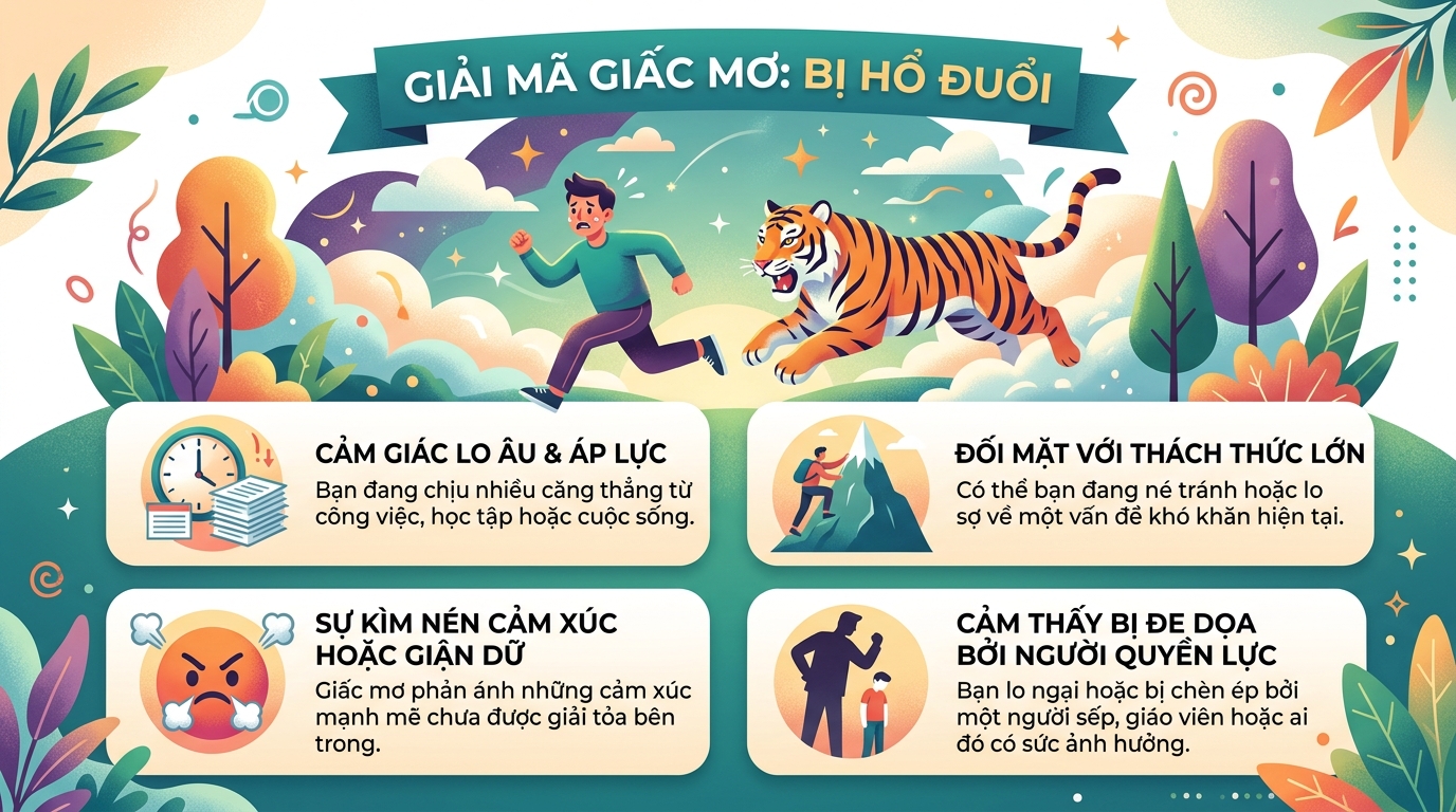 Ngủ mơ thấy hổ đuổi rượt là điềm báo gì