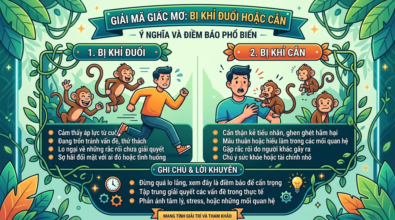 Ý nghĩa giấc mơ bị khỉ cắn, khỉ rượt đuổi
