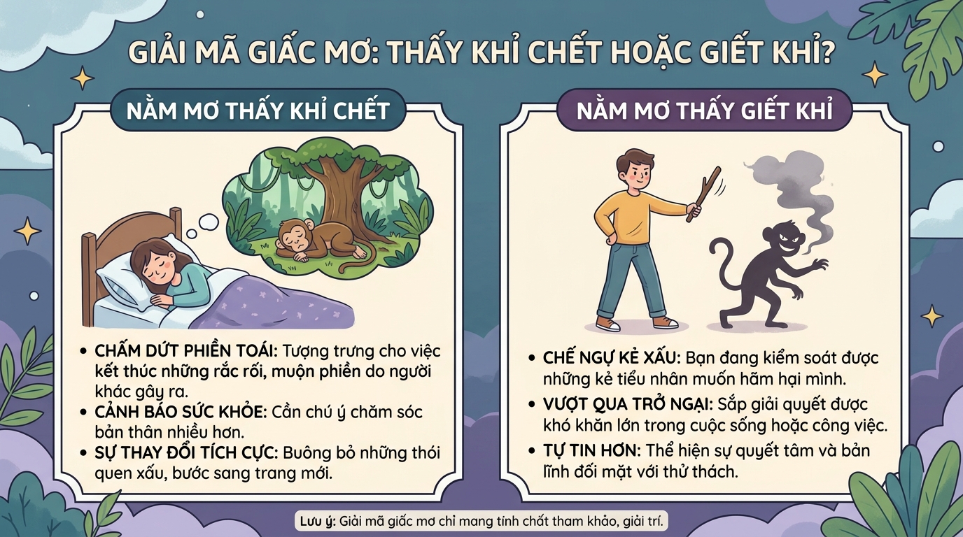 Ngủ mơ thấy khỉ chết, giết khỉ là điềm gì