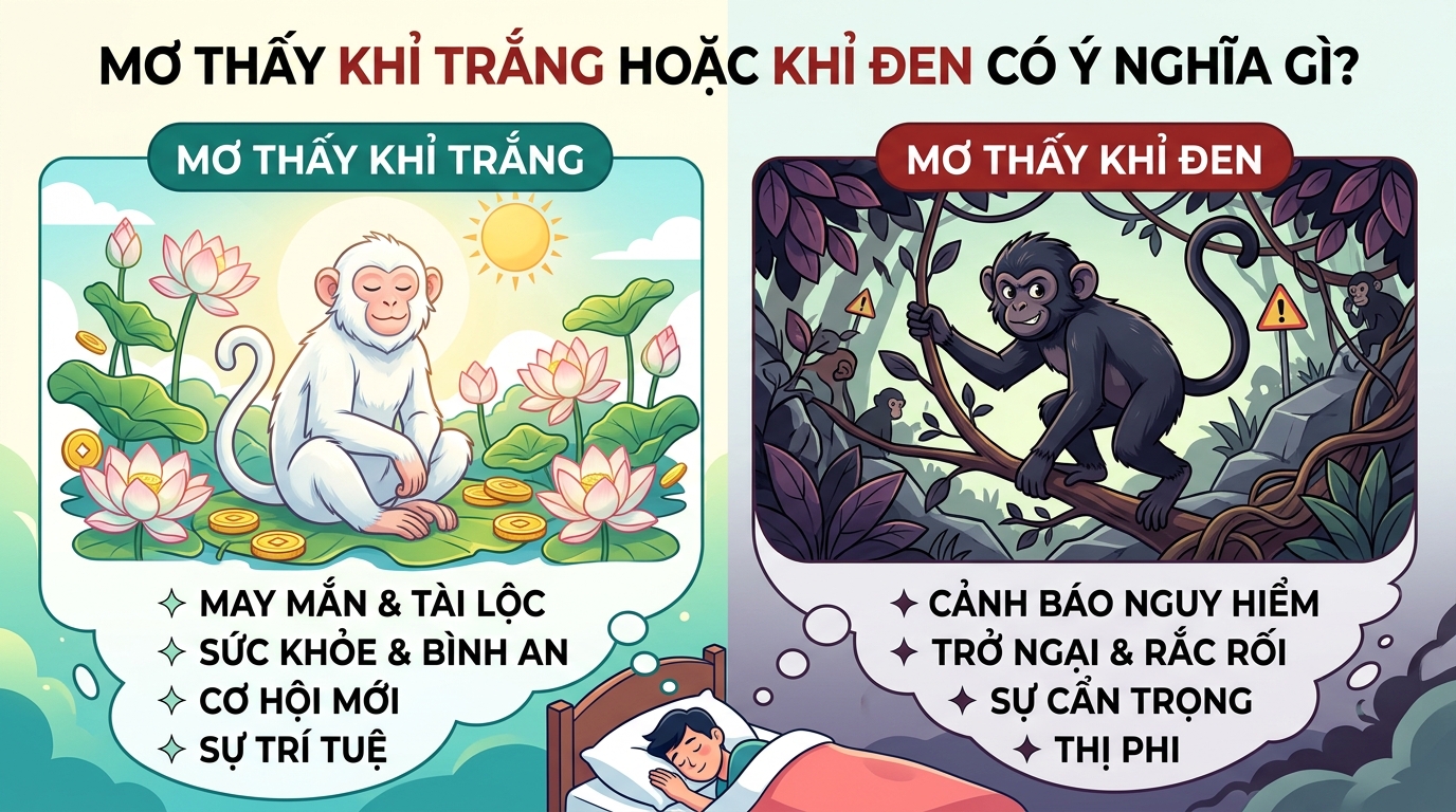 Ngủ mơ thấy khỉ trắng, khỉ đen báo hiệu điều gì