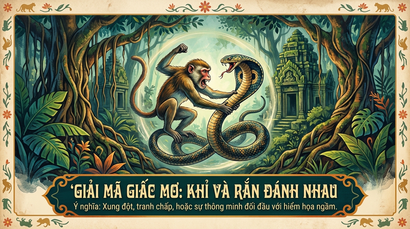 Chiêm bao thấy khỉ và rắn đánh nhau là điềm gì