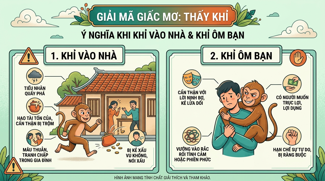 Ý nghĩa giấc mơ thấy khỉ vào nhà, khỉ ôm mình