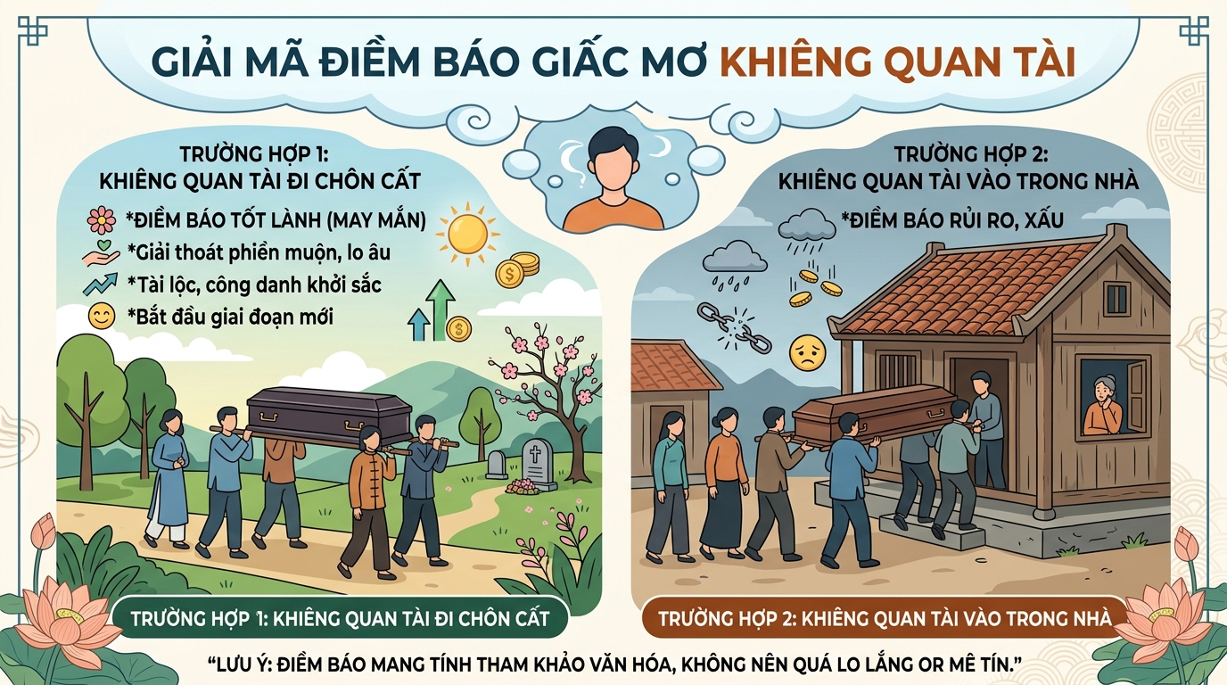 Giải mã điềm báo nằm mơ thấy khiêng quan tài đi chôn, khiêng vào nhà