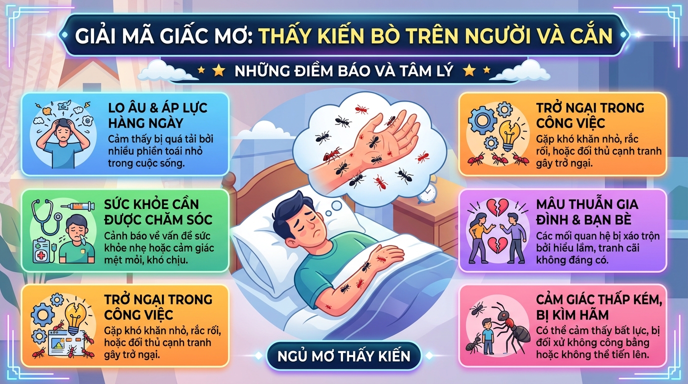 Giải mã điềm báo nằm mơ thấy kiến cắn, bu đầy người