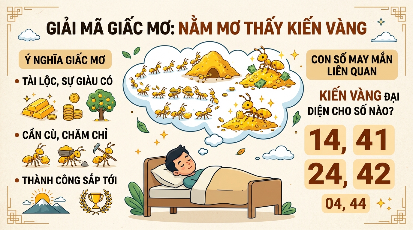 Giải mã hiện tượng nằm mơ thấy kiến vàng, kiến vàng số mấy