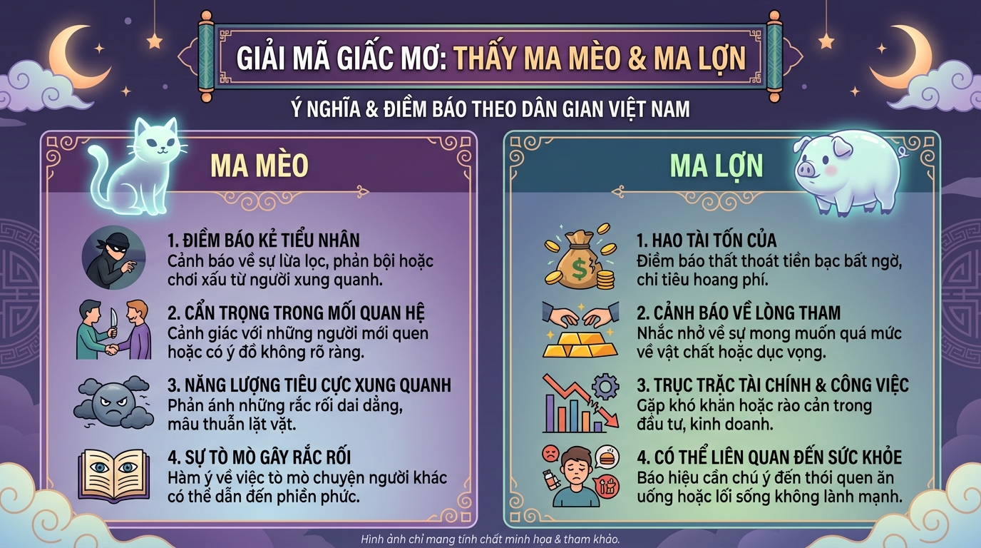 Ý nghĩa giấc mơ người thấy ma mèo, ma lợn