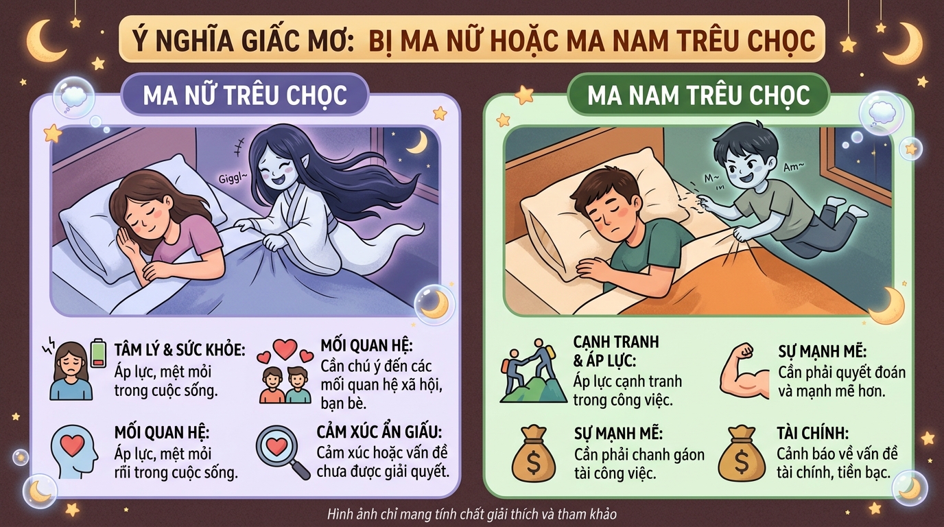 Ý nghĩa giấc mơ thấy ma nữ, ma nam trêu ghẹo