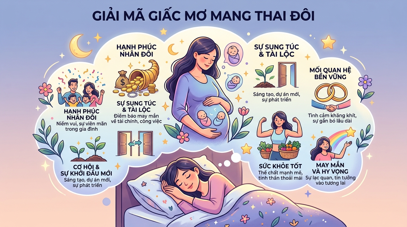 Ngủ mơ thấy mang thai sinh đôi, song thai là điềm gì