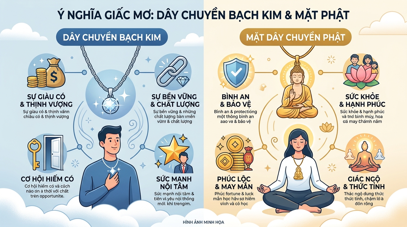 Ý nghĩa giấc mơ thấy dây chuyền bạch kim, mặt dây chuyền Phật