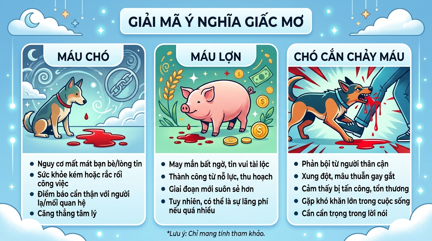 Giải mã điềm báo nằm mơ thấy máu chó, máu lợn, chó cắn chảy máu