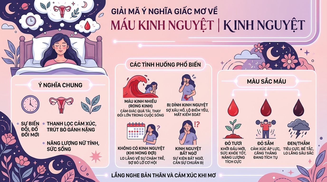 Giải mã điềm báo nằm mơ thấy máu kinh nguyệt, tới tháng
