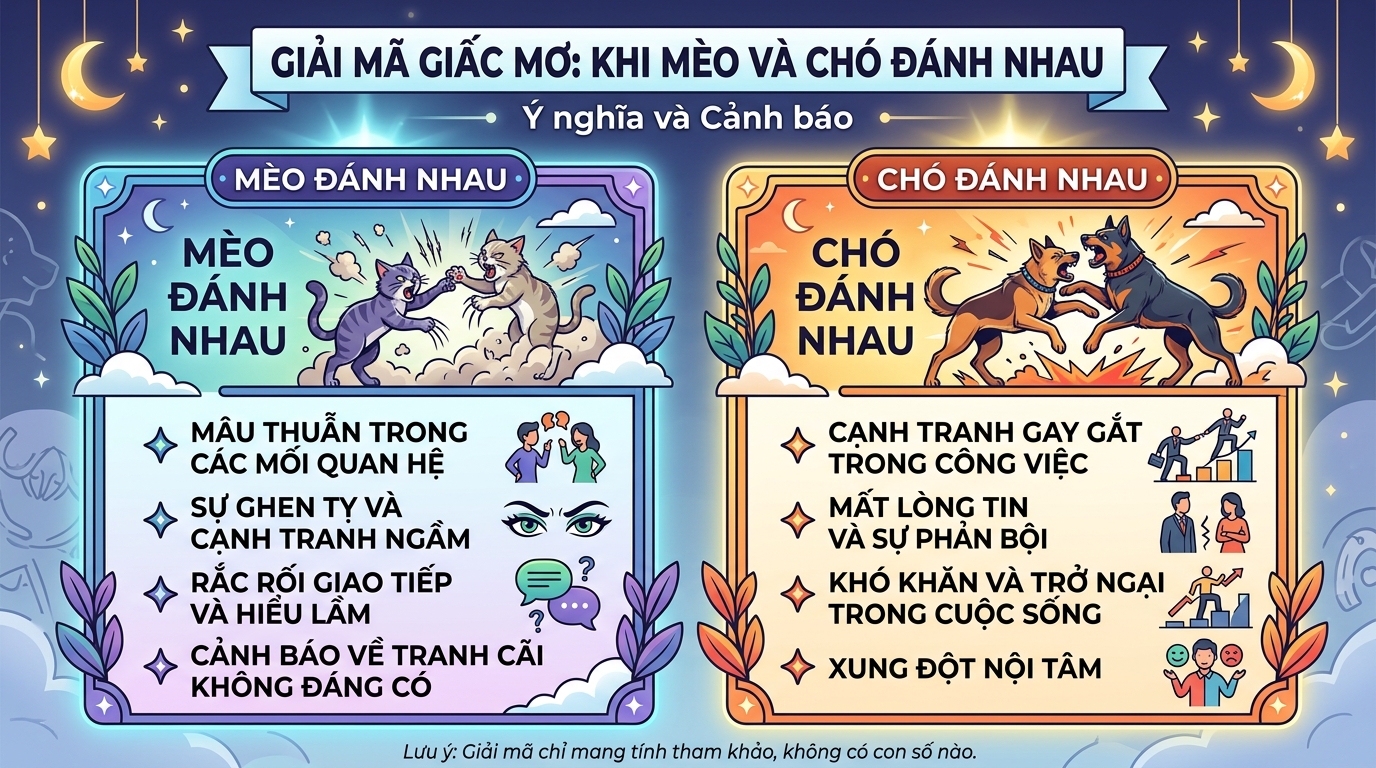 Chiêm bao thấy mèo cắn nhau, chó mèo cắn nhau báo hiệu điều gì