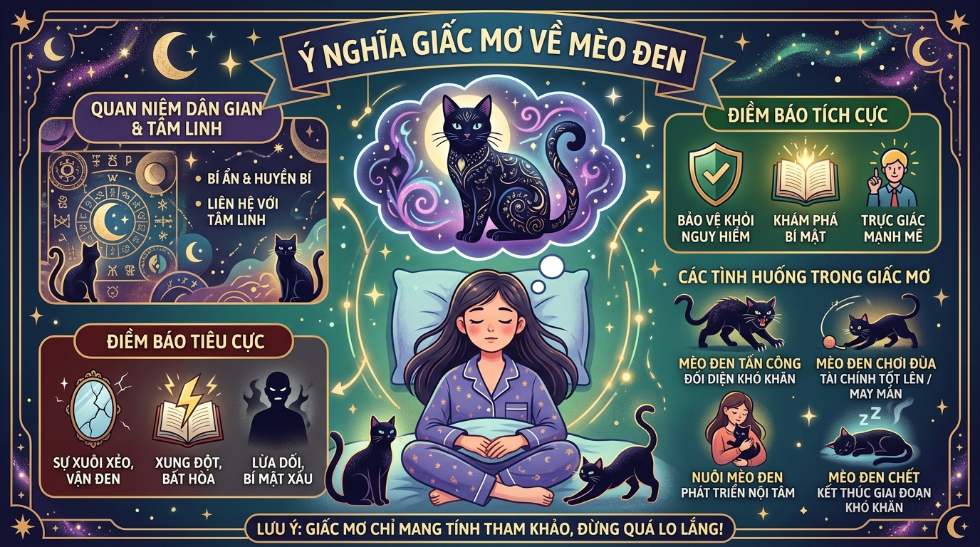 Ngủ mơ thấy con mèo đen là điềm báo gì