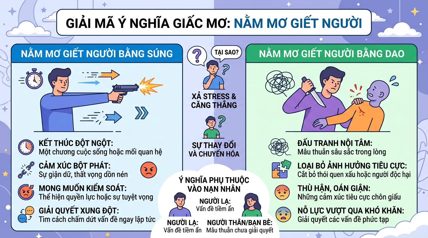 Giải mã điềm báo nằm mơ thấy mình giết người bằng súng, bằng dao
