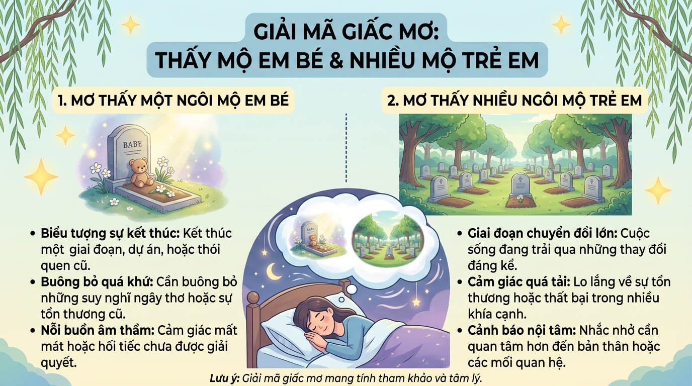Ý nghĩa giấc mơ thấy mộ em bé, nhiều mộ trẻ em trẻ con