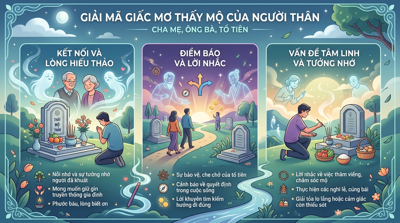 Giải mã nằm mơ thấy mộ người thân, mộ bố mẹ gia tiên