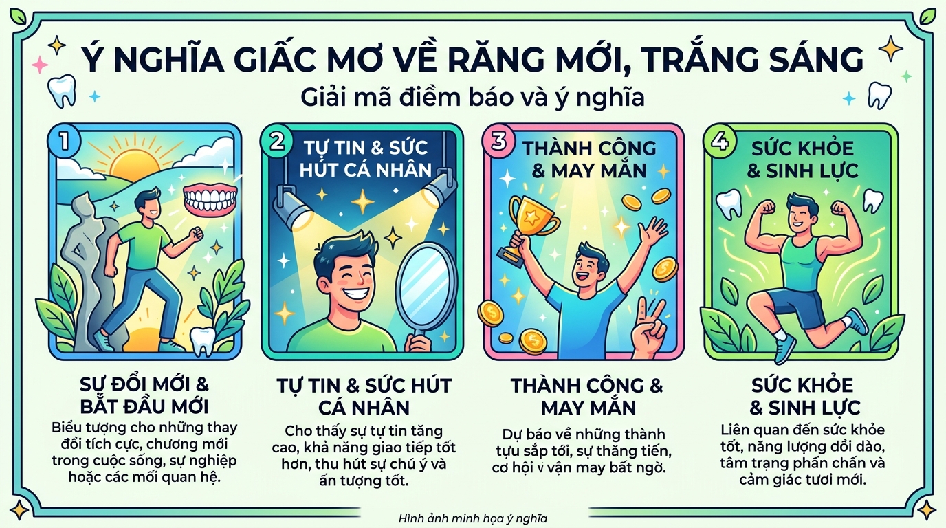 Ý nghĩa giấc mơ mọc răng mới, hàm răng trắng sáng