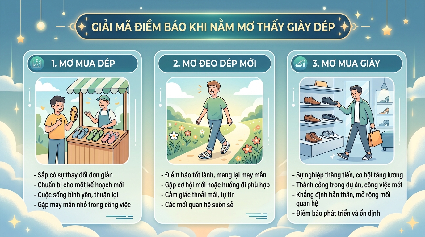 Giải mã điềm báo nằm mơ thấy mua dép, đi dép mới, mua giày dép