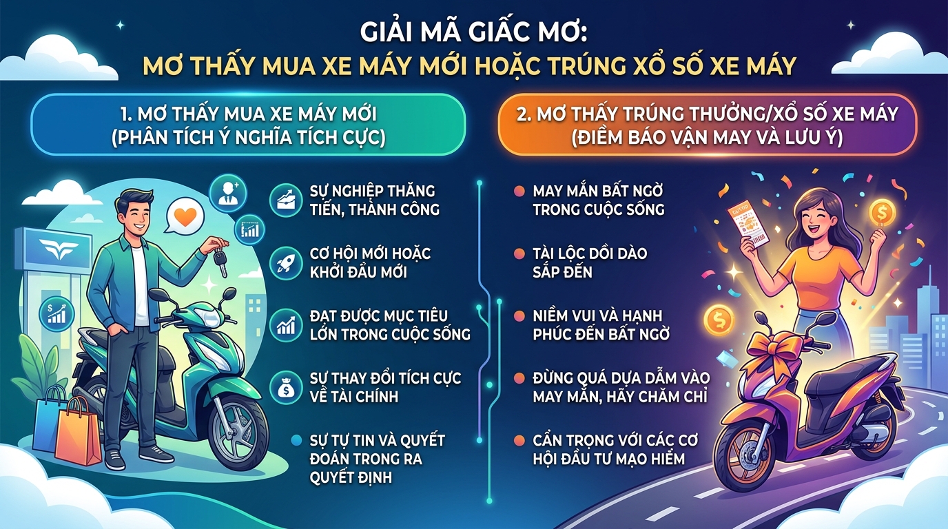 Giải mã hiện tượng nằm mơ thấy mua xe máy mới, trúng thưởng xe máy