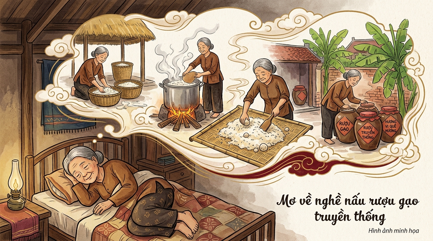 Nằm mơ thấy nấu rượu thủ công truyền thống