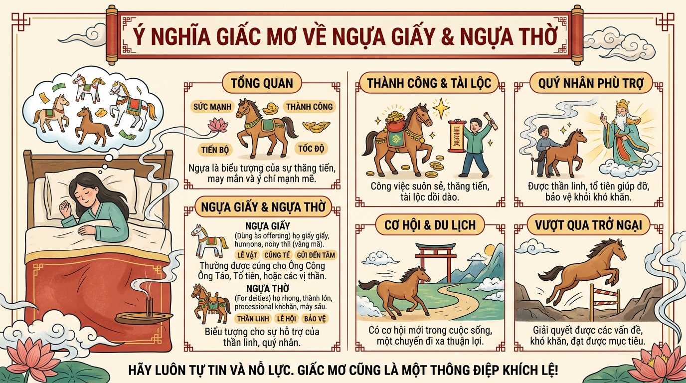 Ý nghĩa giấc mơ thấy ngựa giấy, ngựa vàng mã
