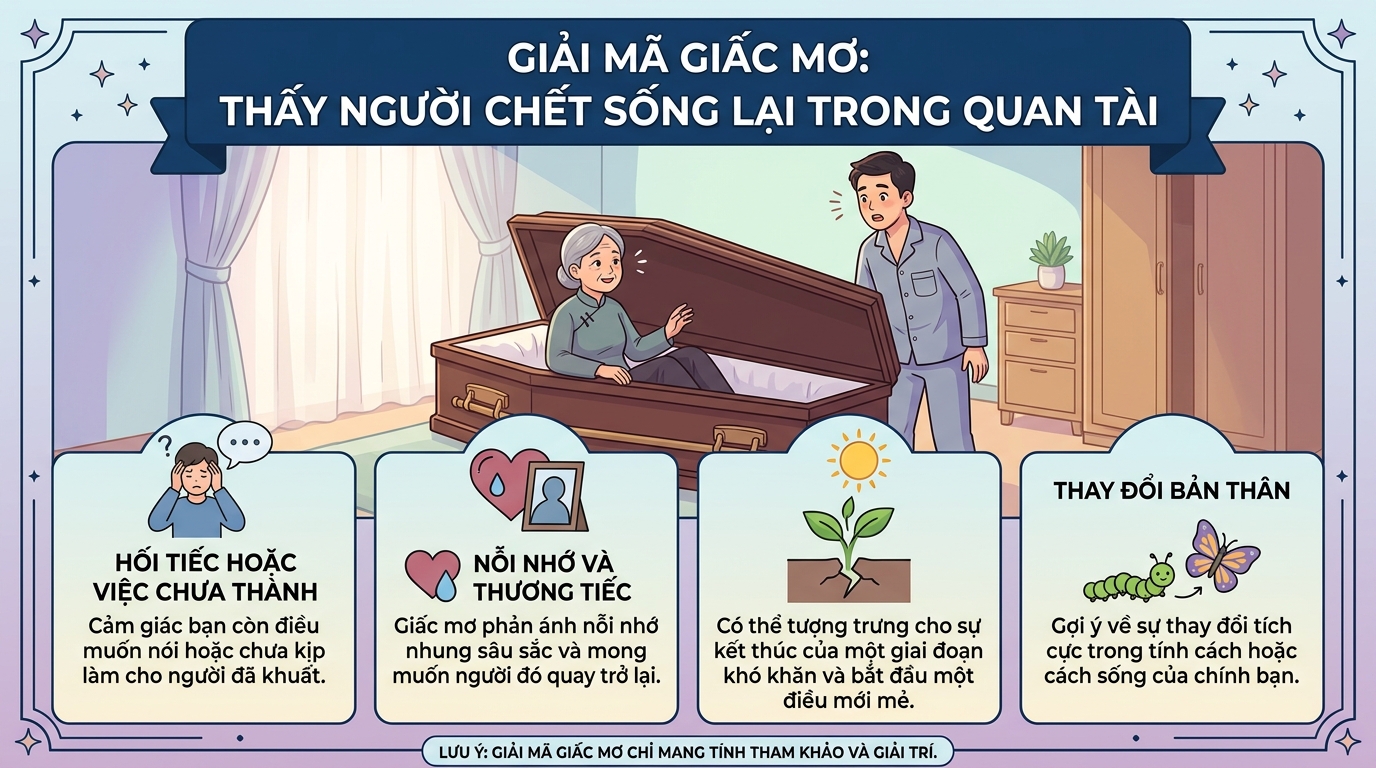 Ý nghĩa giấc mơ người chết bật nắp quan tài ngồi dậy, trong quan tài sống dậy
