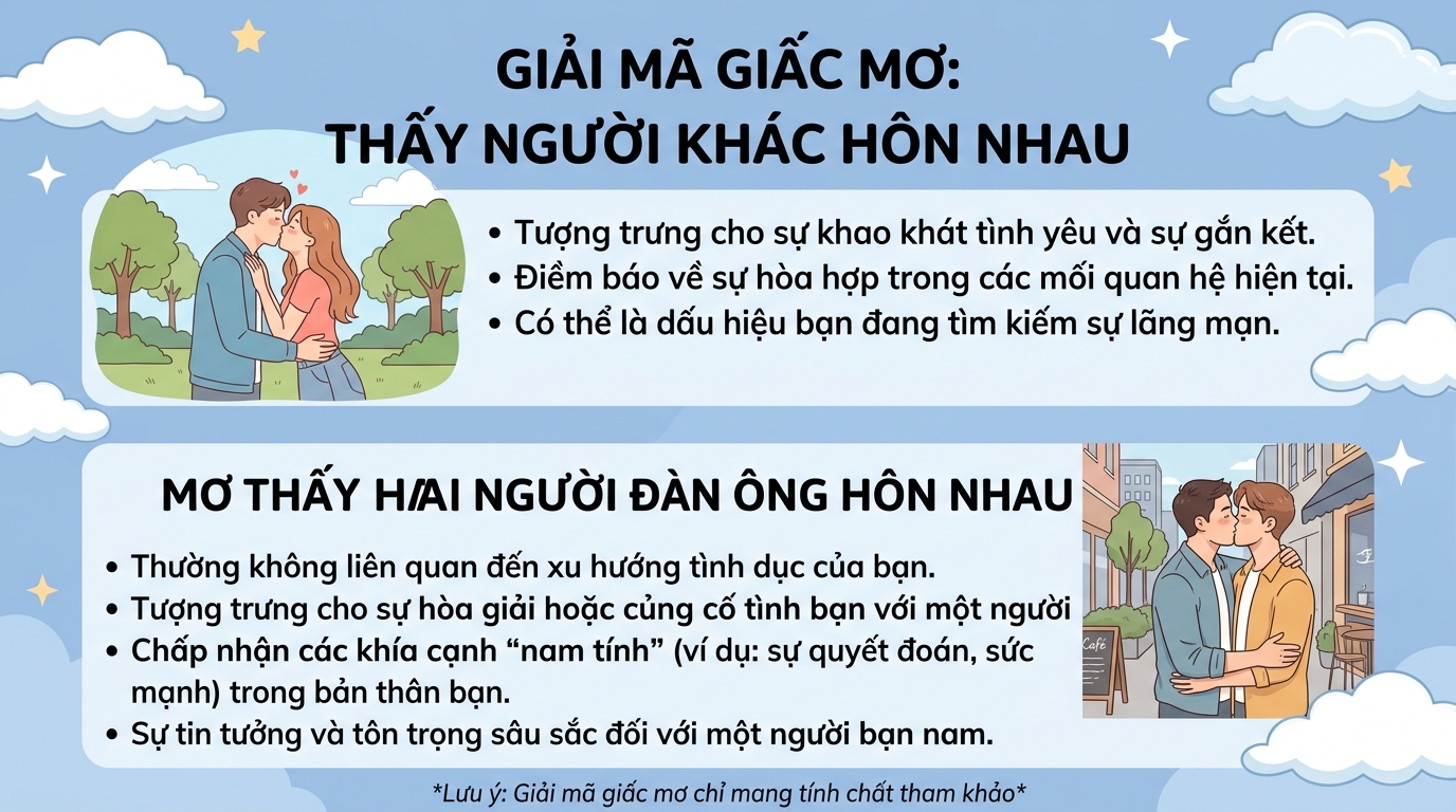 Ý nghĩa giấc mơ người thấy người ta hôn nhau, hai người đàn ông hôn nhau
