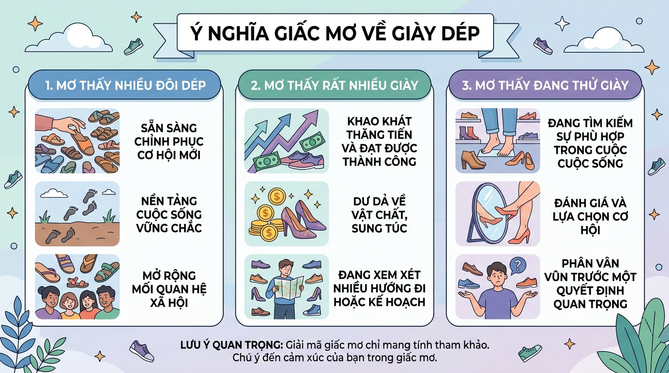 Ý nghĩa giấc mơ thấy nhiều đôi dép, rất nhiều giày dép, thử giày dép