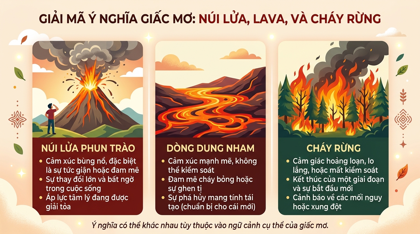 Giải mã điềm báo nằm mơ thấy núi lửa phun trào, dung nham, lửa cháy rừng