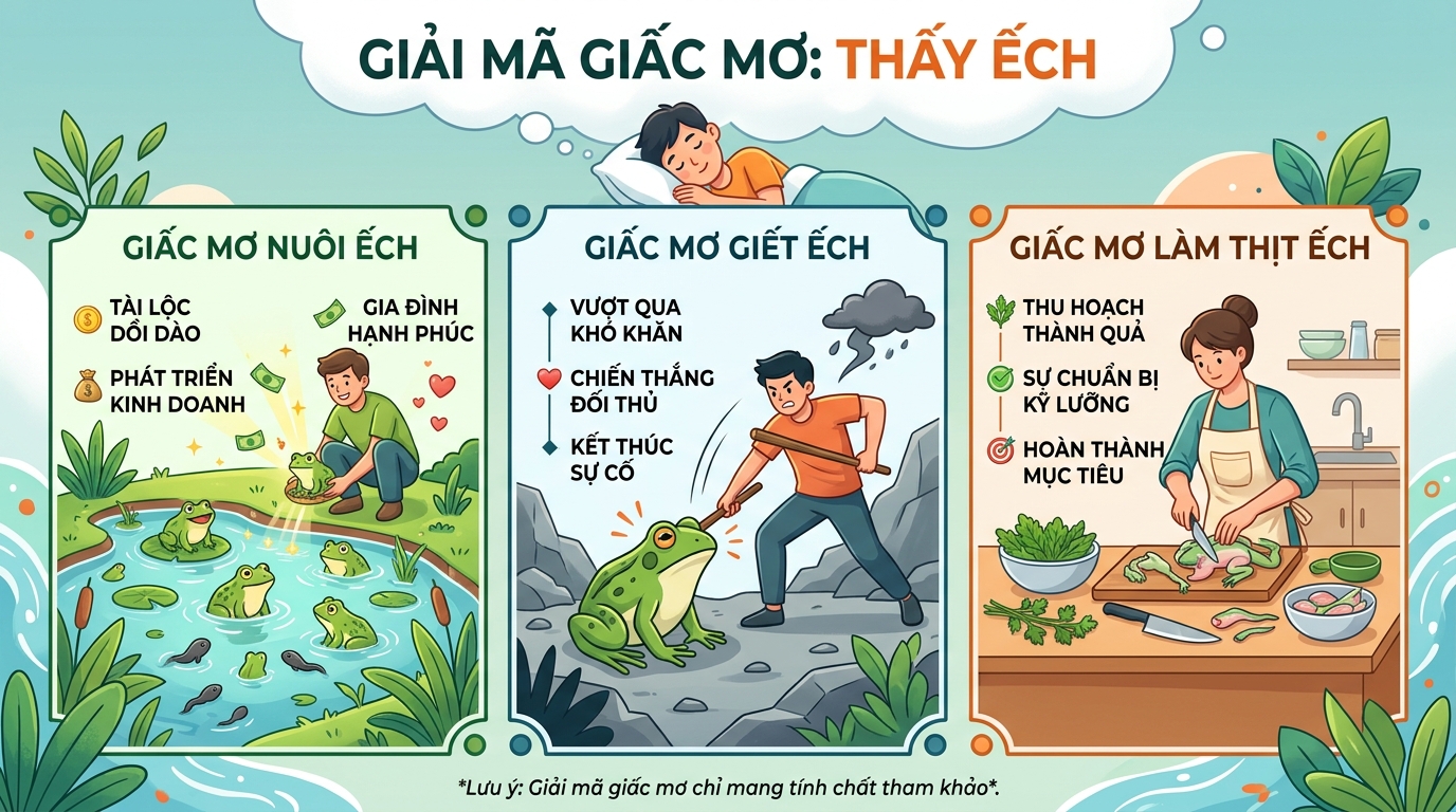 Giải mã nằm mơ thấy nuôi ếch, giết ếch, làm thịt ếch