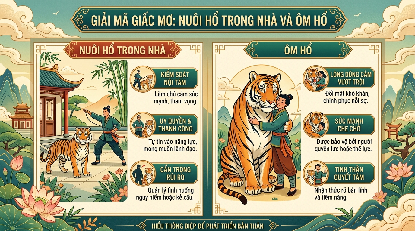 Giải mã giấc mơ thấy nuôi hổ trong nhà, ôm hổ