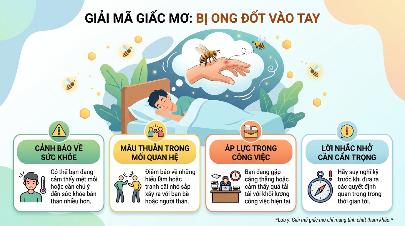 Giải mã nằm mơ thấy ong đốt mình ong chích vào tay
