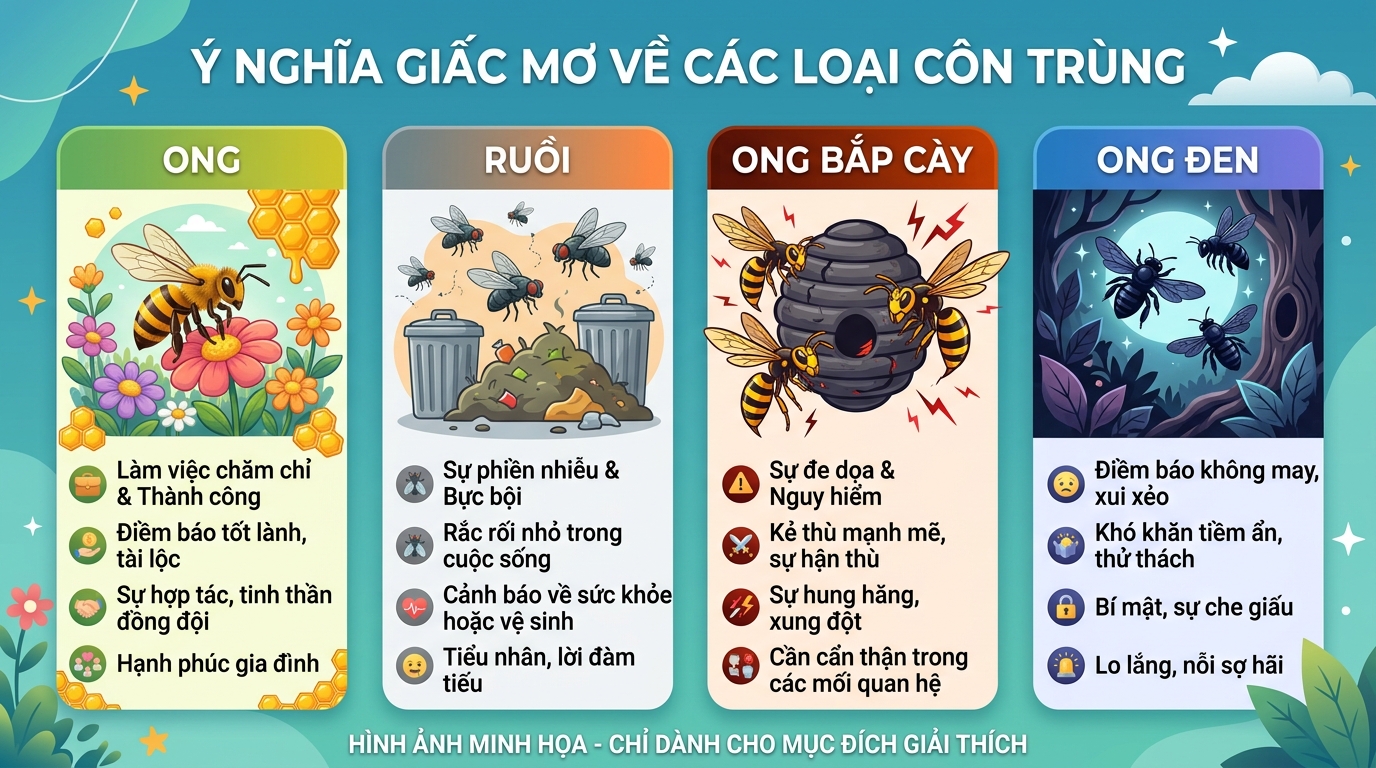 Ý nghĩa giấc mơ thấy ong ruồi ong khoái ong đen