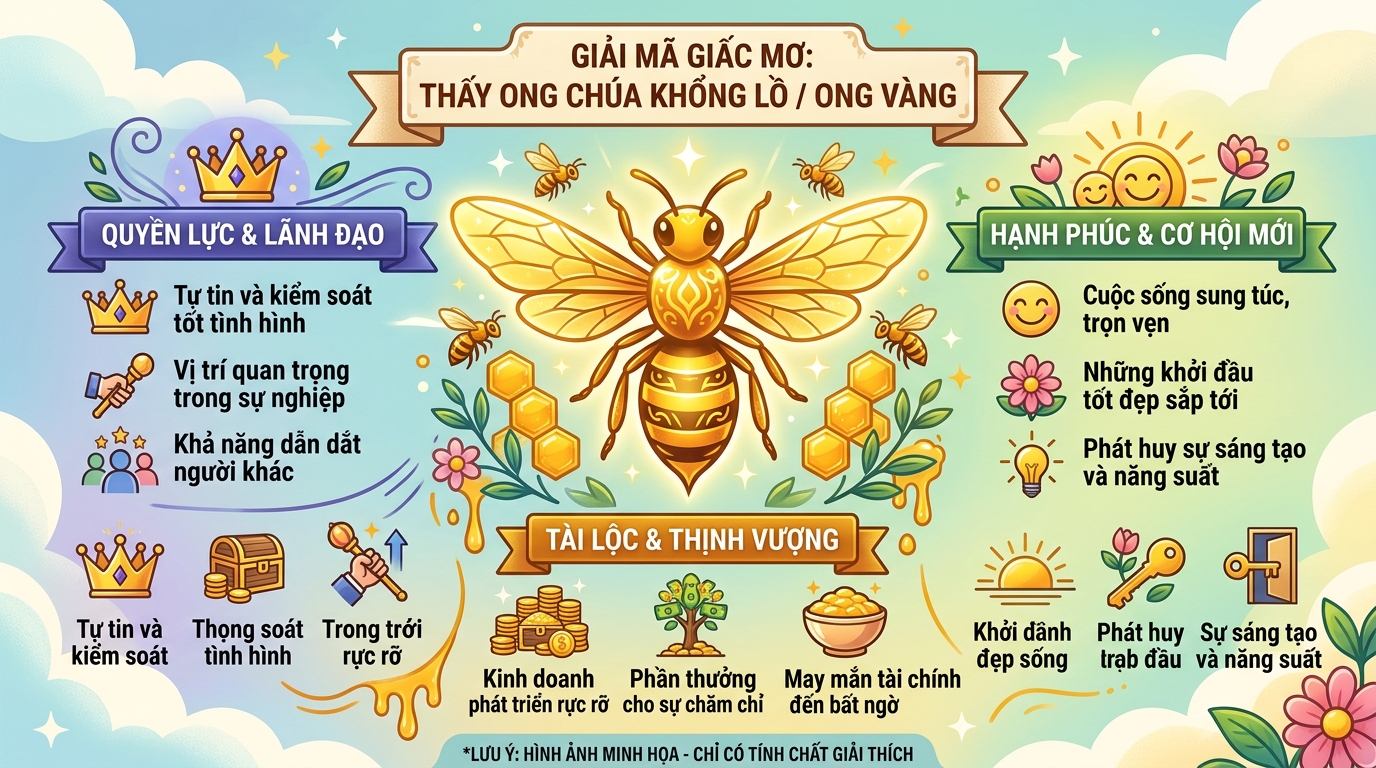 Giải mã nằm mơ thấy ong vàng ong chúa khổng lồ