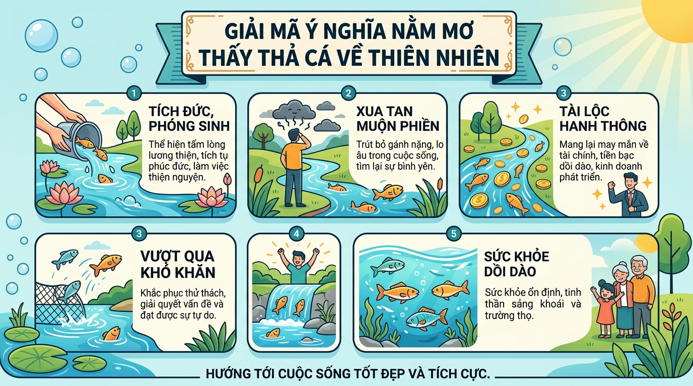 Giải mã điềm báo nằm mơ thấy phóng sinh cá, thả cá phóng sinh