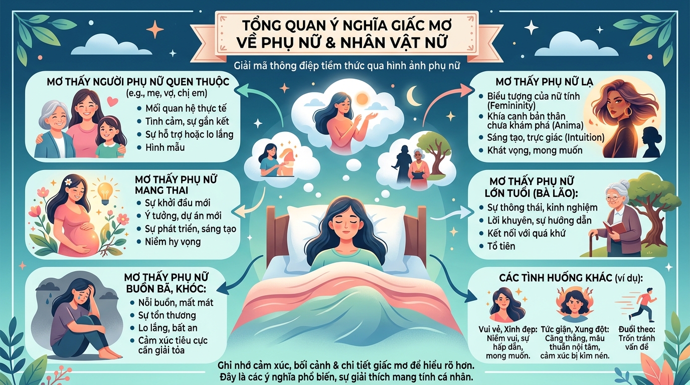 Giải mã tổng quan ý nghĩa nằm mơ thấy phụ nữ, nằm mơ thấy người phụ nữ