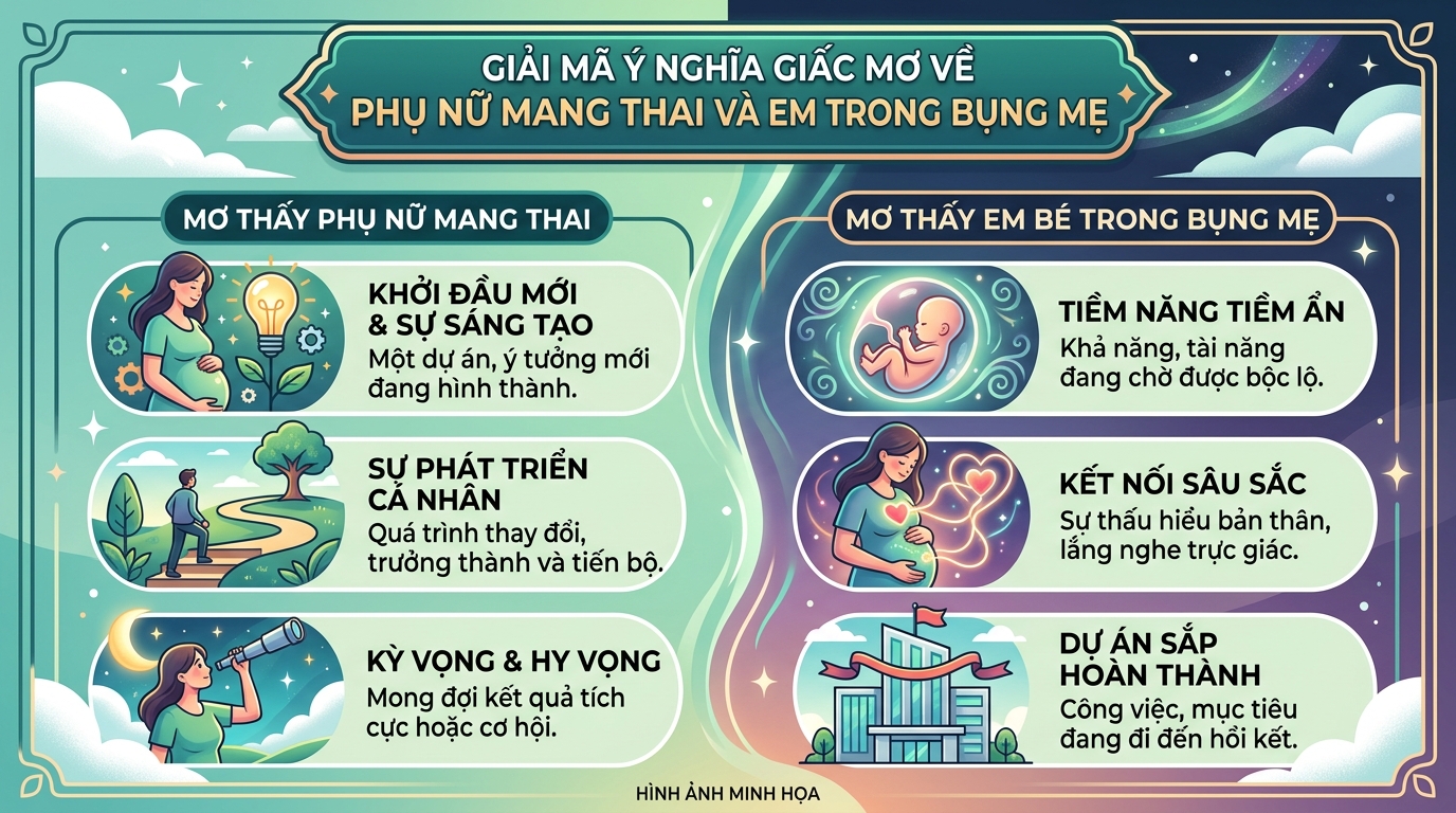 Giải mã điềm báo nằm mơ thấy phụ nữ mang thai, em bé trong bụng