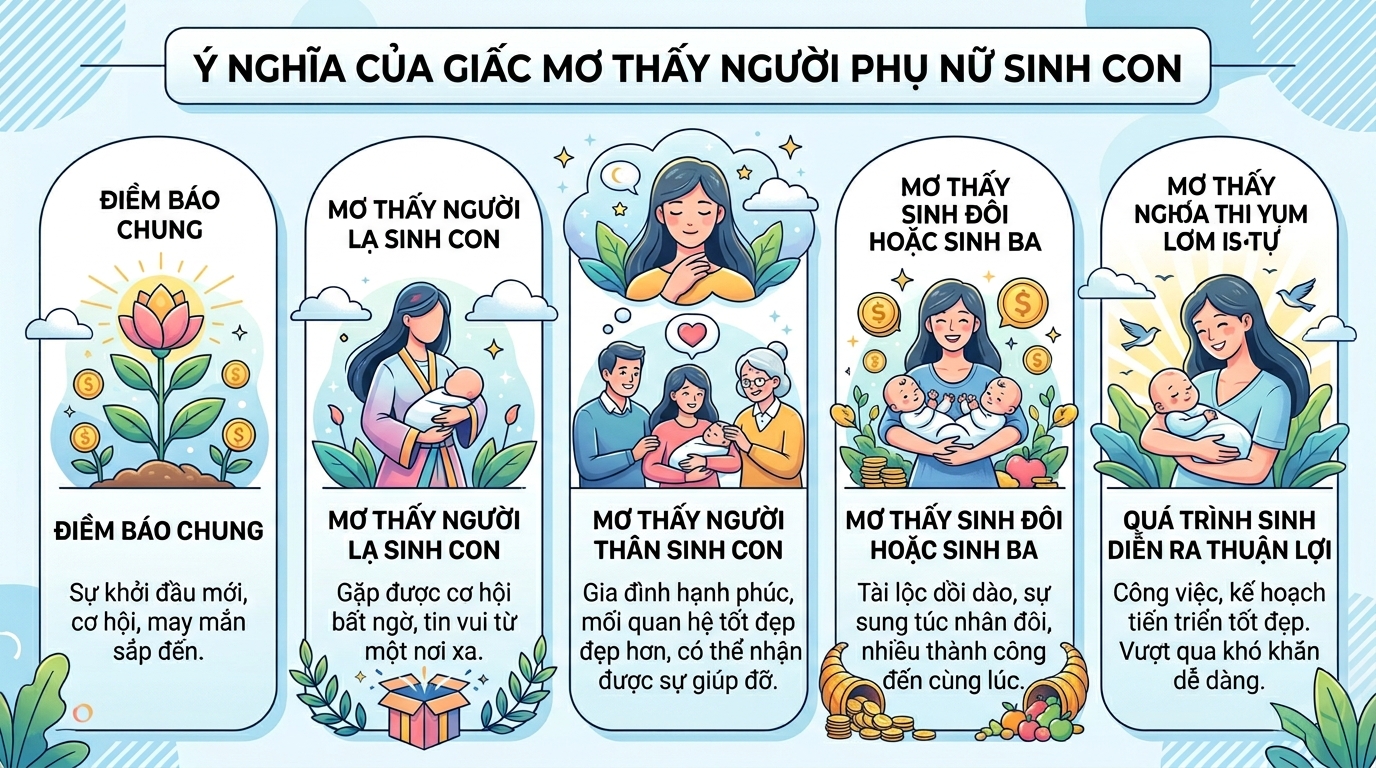 Ý nghĩa giấc mơ thấy phụ nữ sinh con, nằm mơ thấy phụ nữ đẻ
