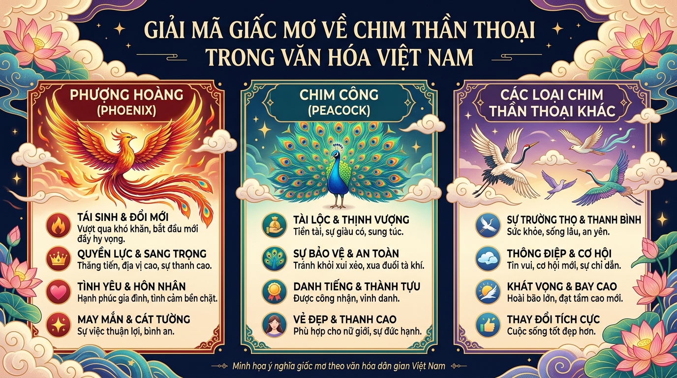 Giải mã điềm báo mơ thấy phượng hoàng, chim công, khổng tước
