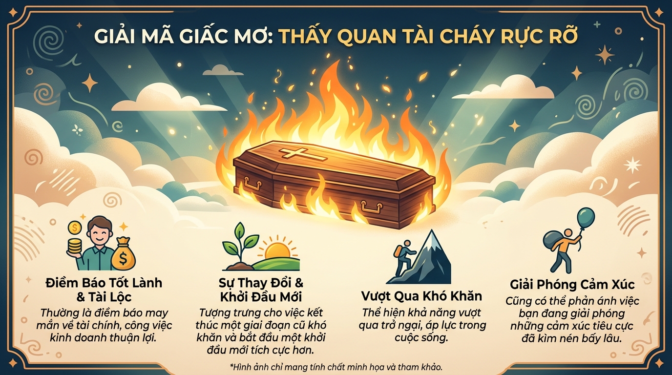Ý nghĩa giấc mơ người quan tài bốc cháy, bị cháy rực rỡ
