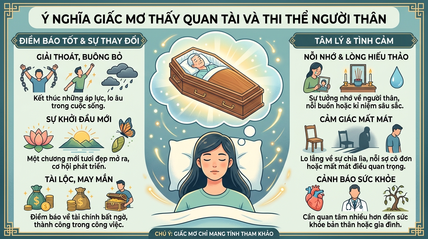 Ý nghĩa giấc mơ thấy quan tài có xác chết, người thân đã mất