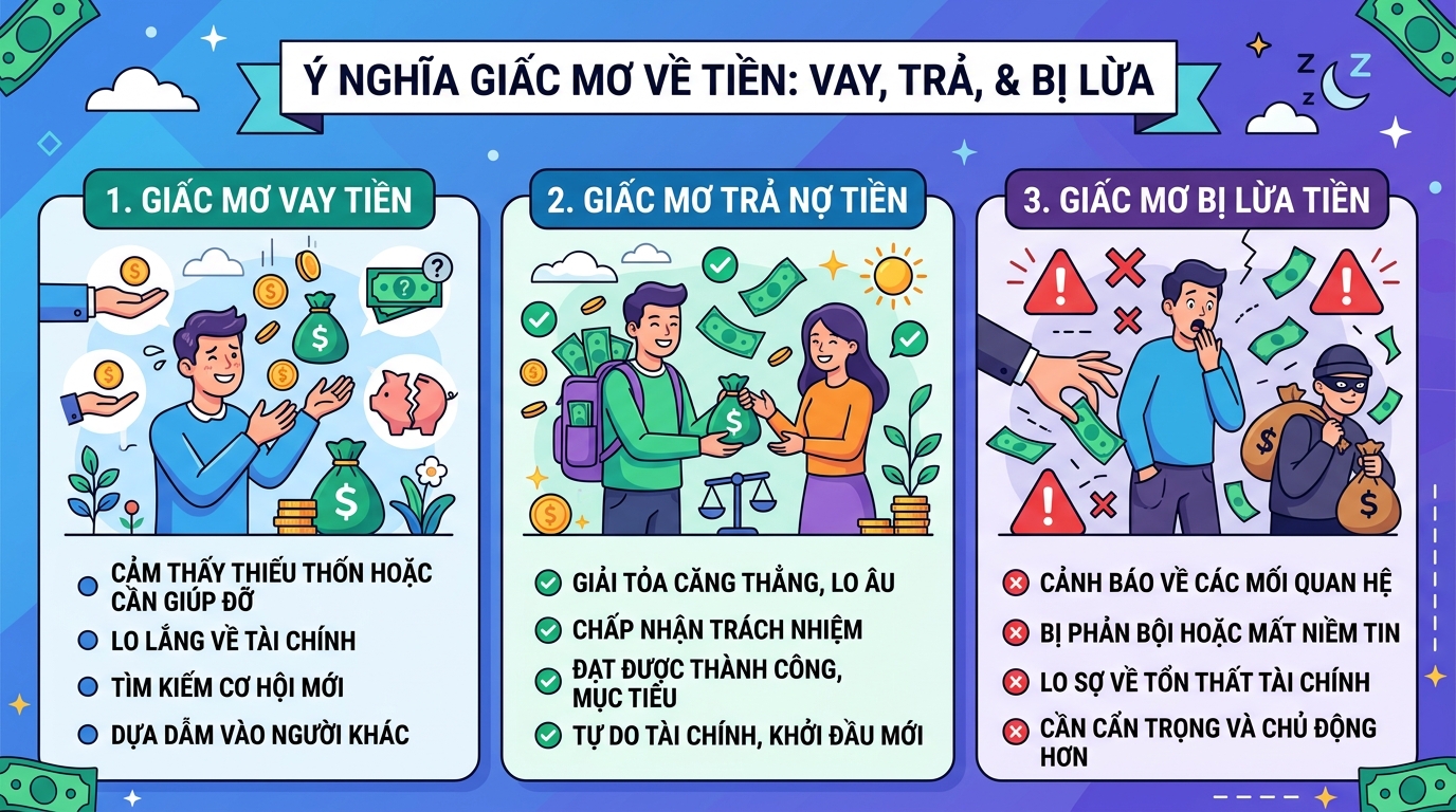 Ý nghĩa giấc mơ mượn tiền, trả tiền và bị quỵt tiền