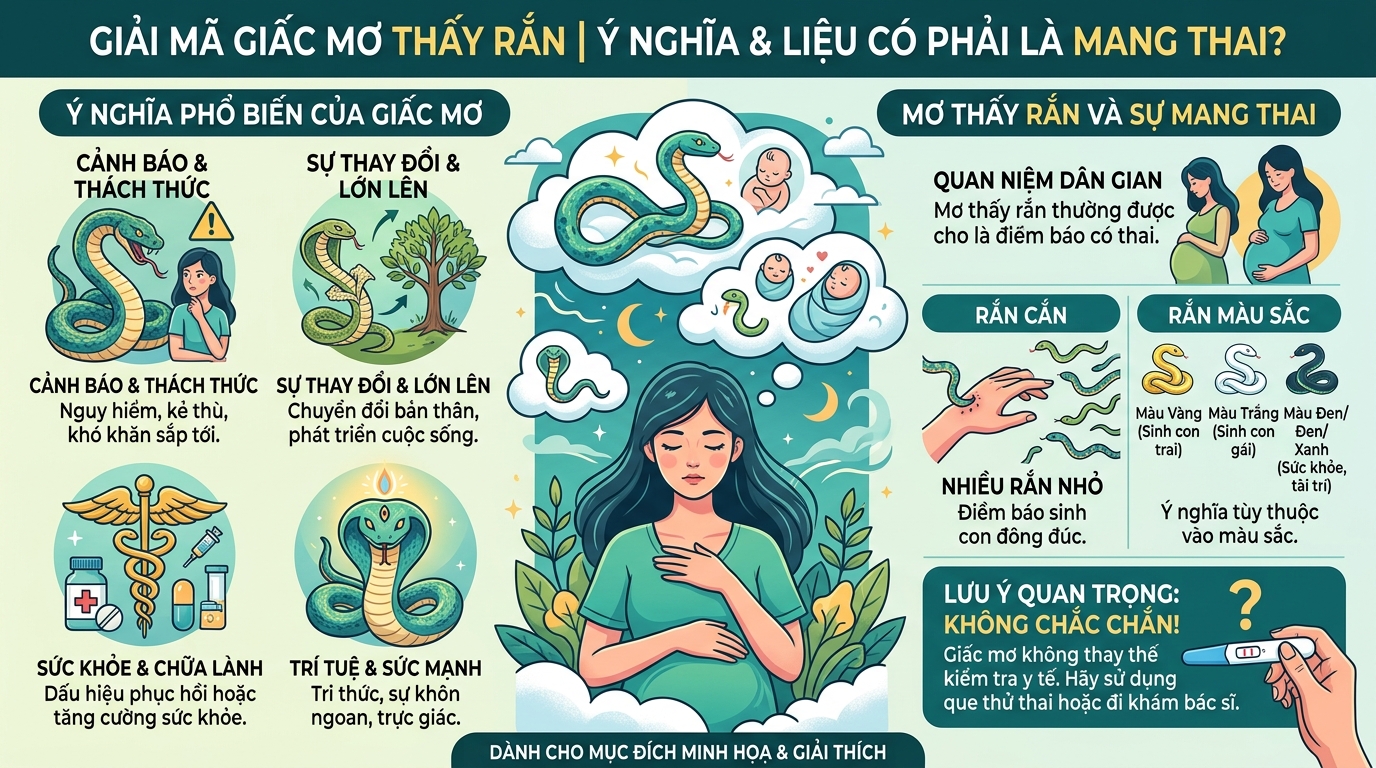 Giải mã hiện tượng nằm mơ thấy rắn có phải mang thai không