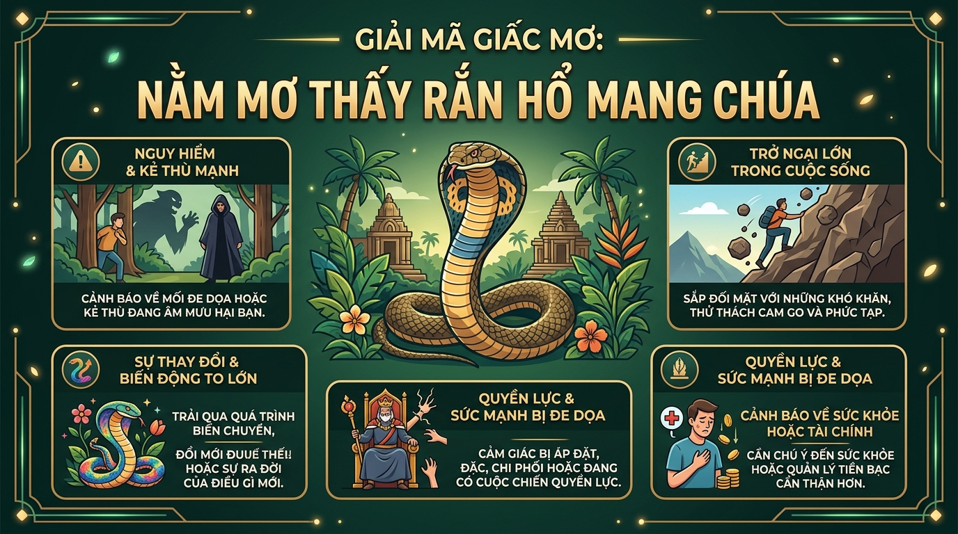 Ý nghĩa giấc mơ thấy rắn hổ mang chúa báo hiệu điều gì