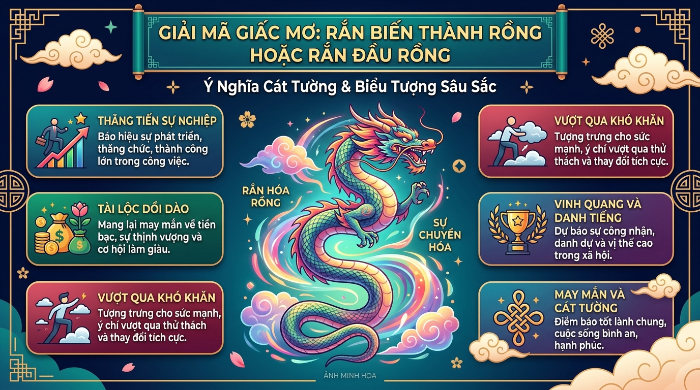 Ý nghĩa giấc mơ thấy rắn hóa rồng, rắn đầu rồng